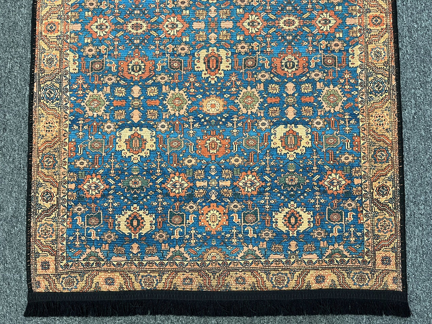 Light Blue Machine Washable Area Rug